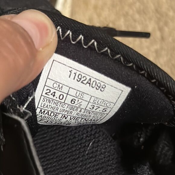 Asics Gel Lyte Black Leather Athletic Shoes Sz 6.5 - Picture 6 of 7